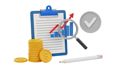 Financial analysis and growth concept