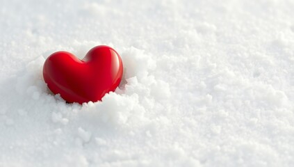 Fototapeta premium Red heart in snow