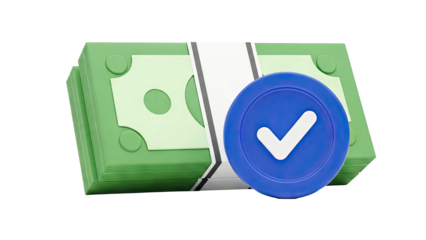 Verified Money Bundle with Checkmark Icon