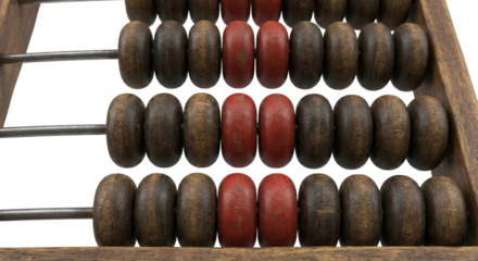 Wooden Abacus Beads Close Up Finance and Math Concept