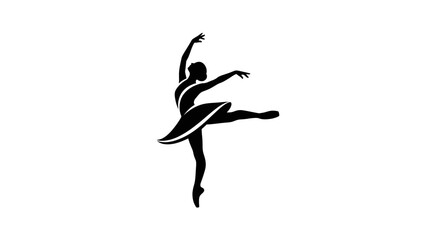 Silhouette of a graceful ballerina performing a dance pose. © Imeldaputriayu