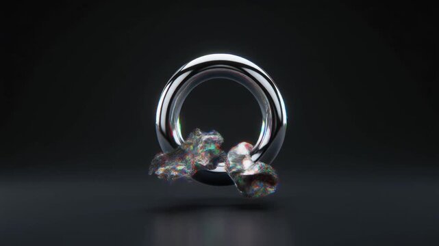 Crystal cluster on black background.