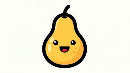 Funny Animated Pear Page Icon Character.