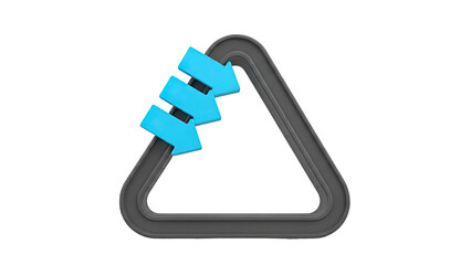 Triangular Track with Three Blue Arrows