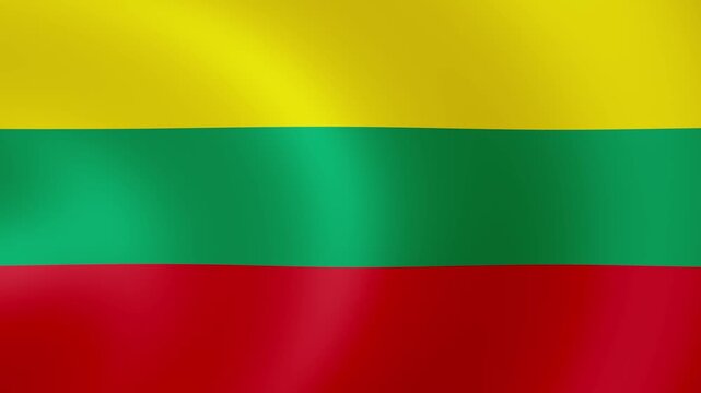 Lithuania Waving Flag 4K Loop Animation