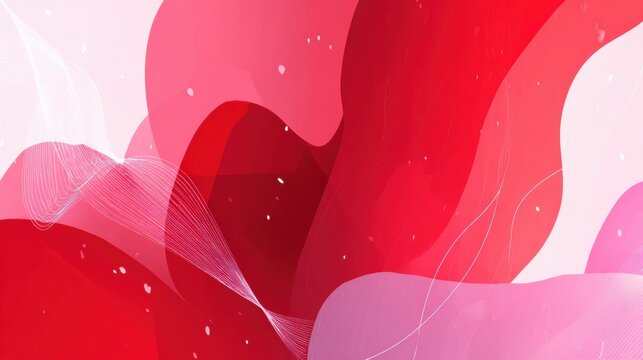 Valentines Day Advertising Banner Features Modern Abstract Design With Warm Tones Highlighting Emotional Connection and Intimacy in Romantic Themes