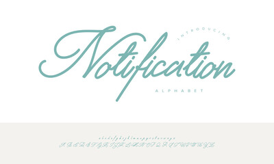 Notification Modern Casual Brush Script Font Alphabet Vector For Social Media Design