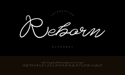 Reborn Urban Grunge Brush Script Font Alphabet Vector For Streetwear Clothing Design