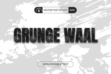 Grunge Text Effect Style. Editable Text Effect Vector.