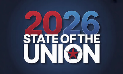 Fototapeta premium 2026 State of the Union Address USA – American Politics Government Speech Design