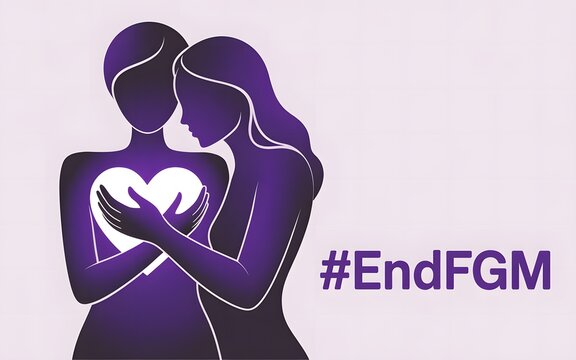 Couple embracing to end fgm