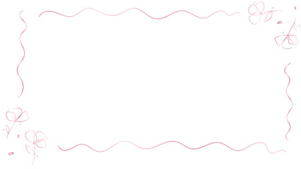 pink floral and ribbon border