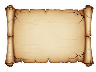 Ancient scroll isolated on transparent background
