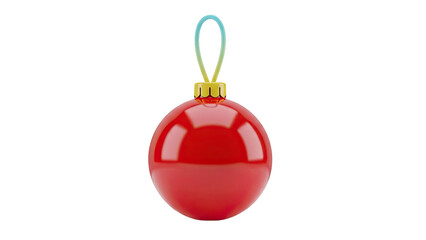 Obraz premium Shiny Red Christmas Ornament with Gradient Hanging Loop
