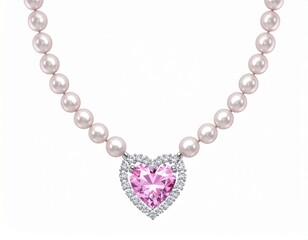 Obraz premium pearl necklace on white background