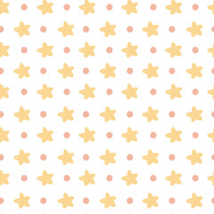 Sweet Hand-Drawn Star and Dot Pattern