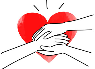 優しく手を包み込む手、援助や支援、心の安らぎ