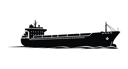 Obraz premium A stark black ship design against a white background showcasing a dramatic silhouette