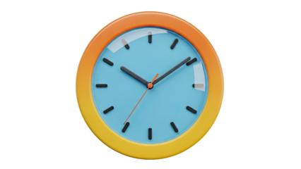 Modern Gradient Wall Clock with Blue Face