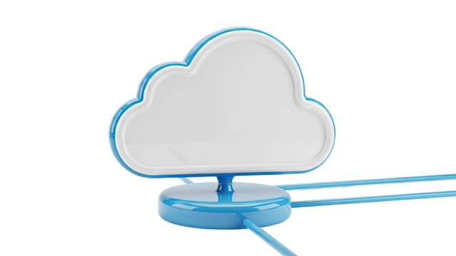 3D Cloud Icon with Network Connections - Powered by Adobe