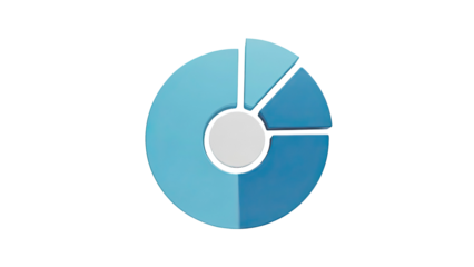 3D Pie Chart with Blue Segments