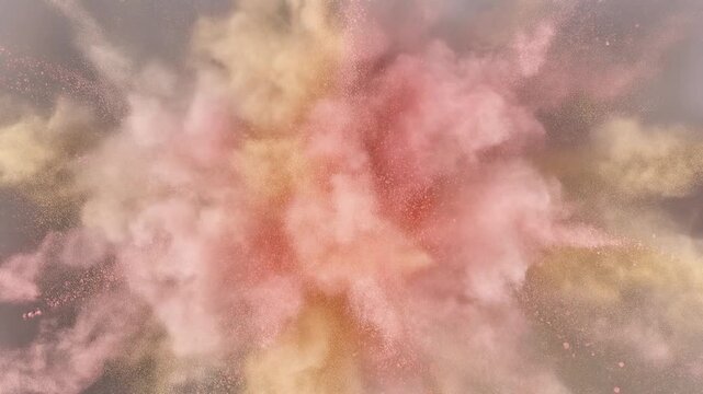 Abstract Pink and Gold Cosmetic Powder Burst for Beauty Serum Concept