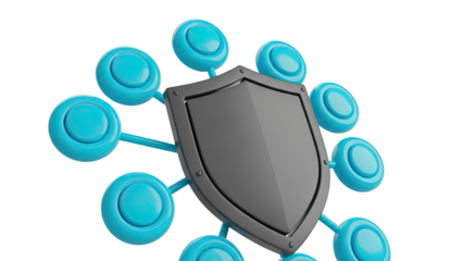 3D Shield with Connected Nodes Concept