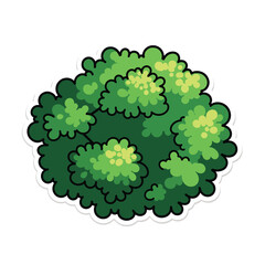 Fototapeta premium A cartoon illustration of a lush green bush