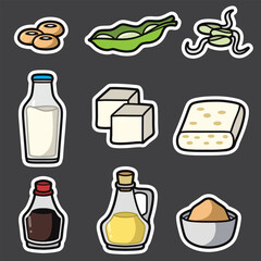 set of soybean product good for sticker, badge, element design, print design, etc
