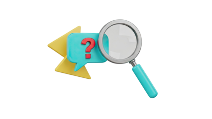 Question Mark in Speech Bubble with Magnifying Glass