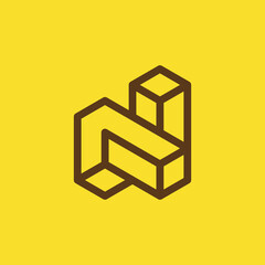 simple and modern N building logo design template elements