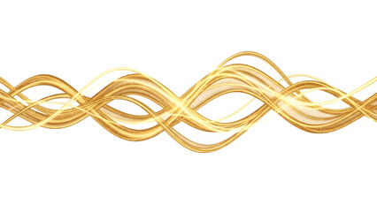 Abstract golden light wave flowing horizontally across a dark background creating an energetic ribbon of luminous energy suitable for luxury branding or festive digital design elements