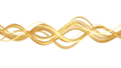 Abstract golden light wave flowing horizontally across a dark background creating an energetic ribbon of luminous energy suitable for luxury branding or festive digital design elements