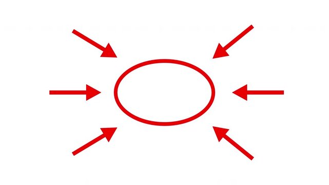 4k animation Red circle spotted with arrow on transparent background	