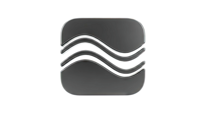 Black abstract wavy lines logo on a white background