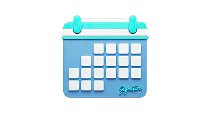3D Calendar Icon with Signature