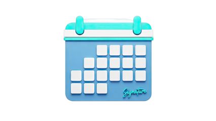 3D Calendar Icon with Signature