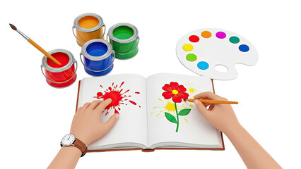 Children's Art Activity: Painting and Drawing