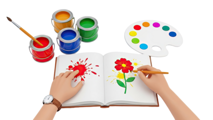 Children's Art Activity: Painting and Drawing