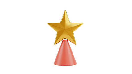 Golden Star on Red Cone