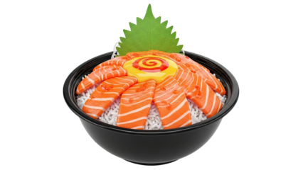 Salmon Roe and Egg Donburi with Salmon Slices