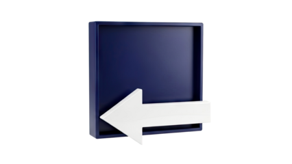 Blue Sign with White Arrow Pointing Left