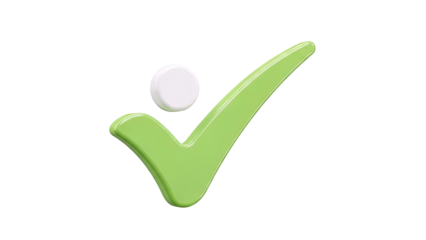 Green Check Mark with White Dot