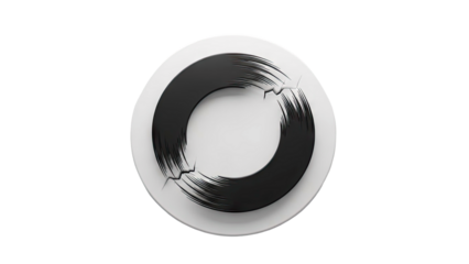 Cracked Black Zen Circle on White