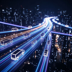 Futuristic City Logistics Network Transportation Technology
