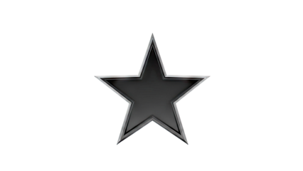 Black 3D Star with Metallic Border