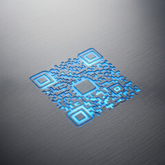 Blue QR Code Technology Digital Data Connection