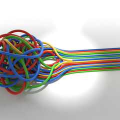 Colorful Cables Network Connection Technology Abstract