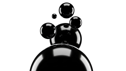 Abstract Black Spheres in Motion
