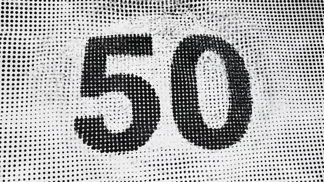 Fifty Number Pattern in Black and White